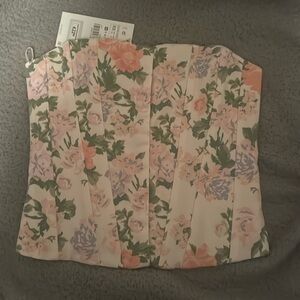 Zara Floral Crop Top - Pink and Green